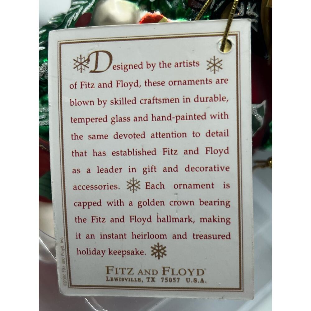 Fitz and Floyd Vintage Blown Glass Ornament LODGE RABBIT In Box - Picture 5 of 10